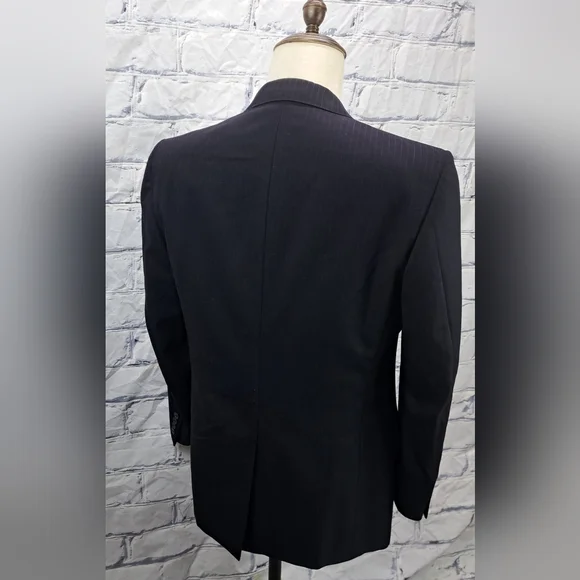 Samuelsohn Double Breasted Blazer Sport Coat Navy Striped Vintage Canvas 40R 38R - Picture 7 of 16
